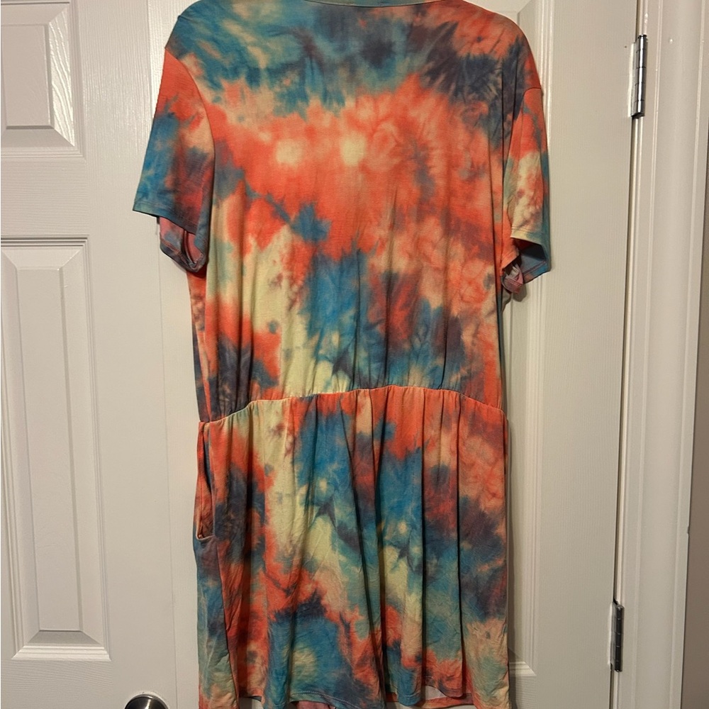 Tie-Dye Short Sleeve Romper